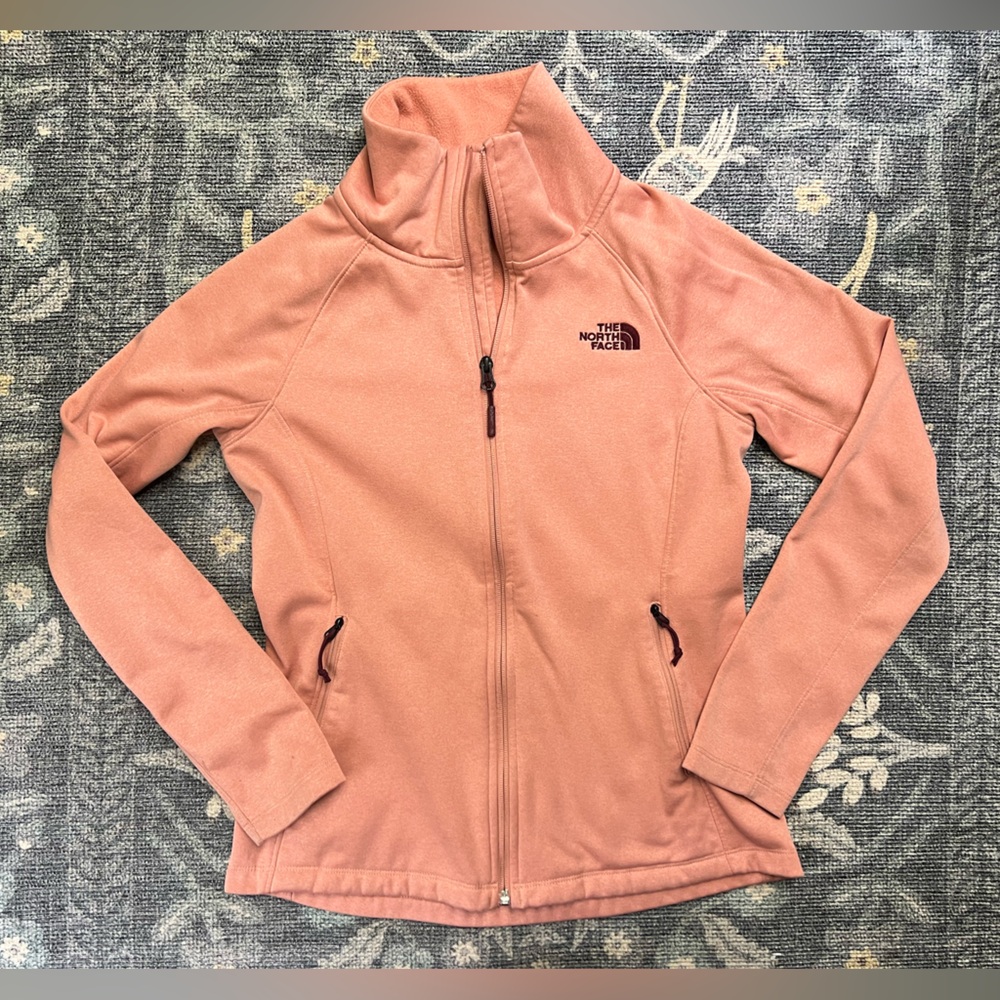 The North Face chest logo mock neck zip up jacket